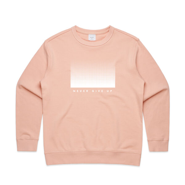 Never Give Up - Womens Premium Crew Thumbnail