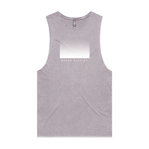 Never Give Up - Unisex Stone Wash Barnard Tank Thumbnail